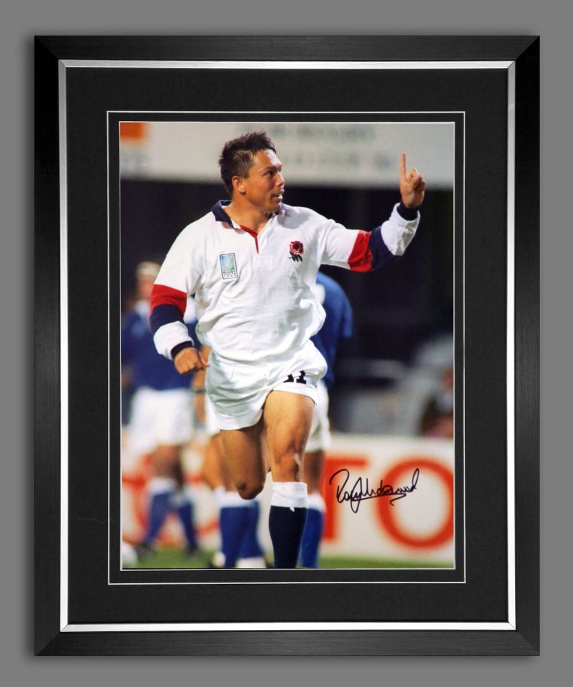 Rory Underwood Hand Signed And Framed 12x16 England Rugby Photograph : D