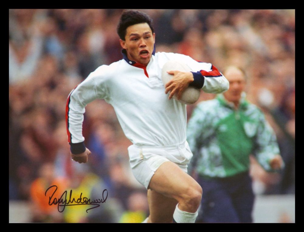 Rory Underwood Hand Signed 12x16 England Rugby Photograph : C