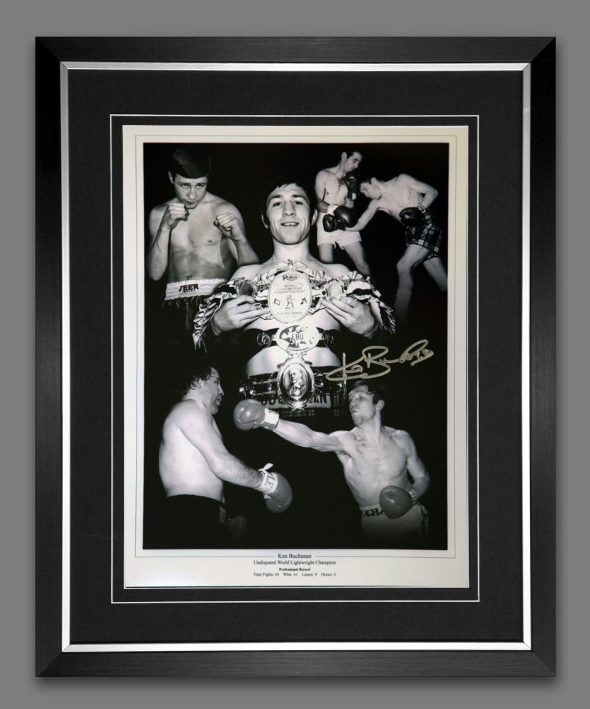Ken Buchanan  Signed  And Framed 12x16 Boxing Montage