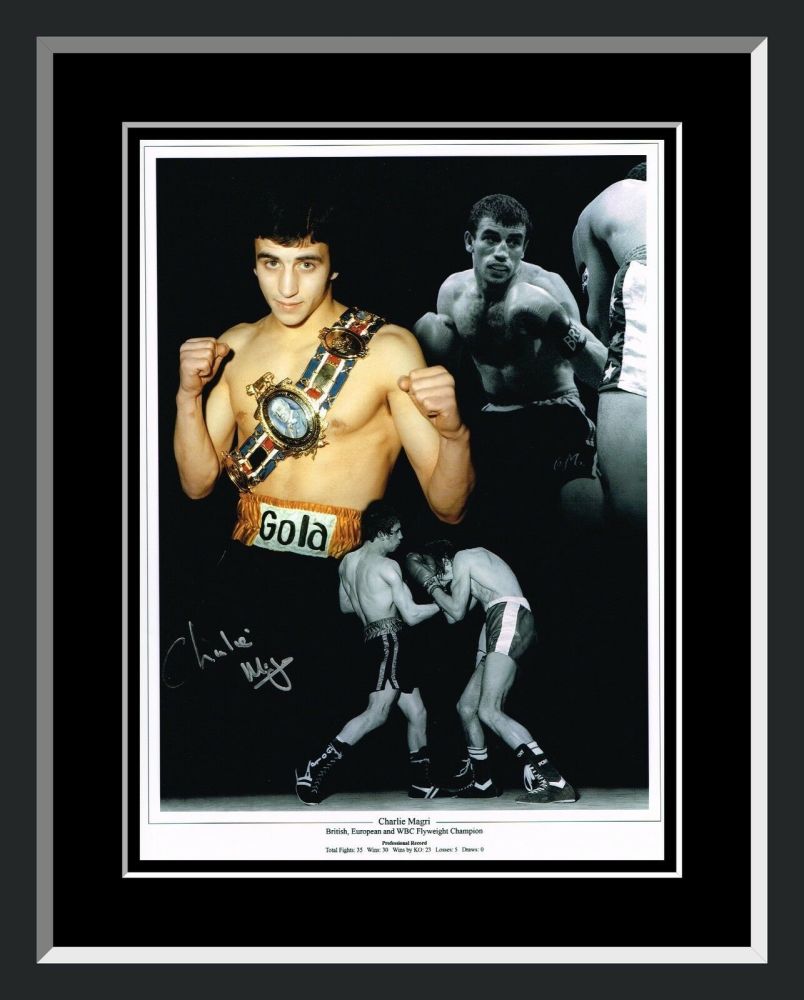 Charlie Magri Signed And Framed Boxing Photograph