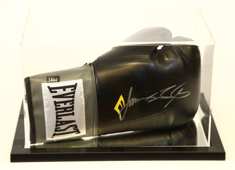 James Toney Signed Black Everlast Boxing Glove Presented In An Acrylic Case