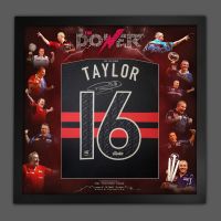   Phil Taylor Back Hand Signed New 2021 Official Darts Shirt In A  Framed Picture Mount Display