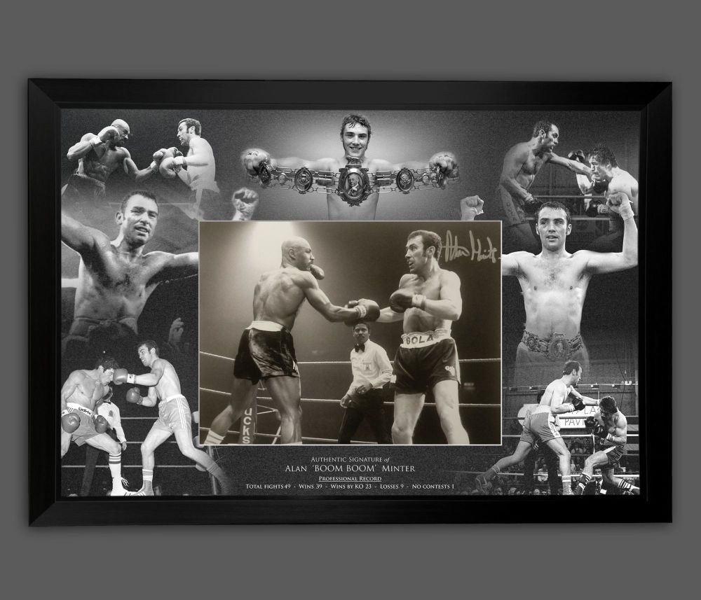 Alan Minter Signed And Framed 12x16 Boxing Photograph  In A Picture Mount D