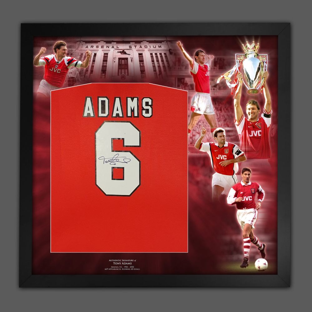   Tony Adams Signed Arsenal Fc  Football Shirt Framed In A Picture Mount Display