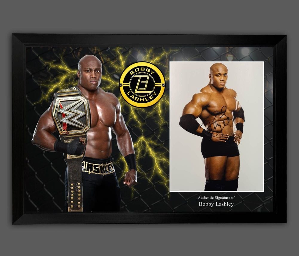 Bobby Lashley Signed And Framed 12x16 Wrestling Photograph  In A Picture Mount Display: A