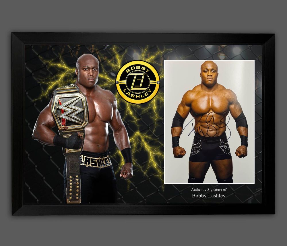   Bobby Lashley Signed And Framed 12x16 Wrestling Photograph  In A Picture 