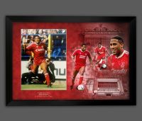John Barnes Signed Liverpool Fc Photograph Framed  In A Picture Mount Display : B