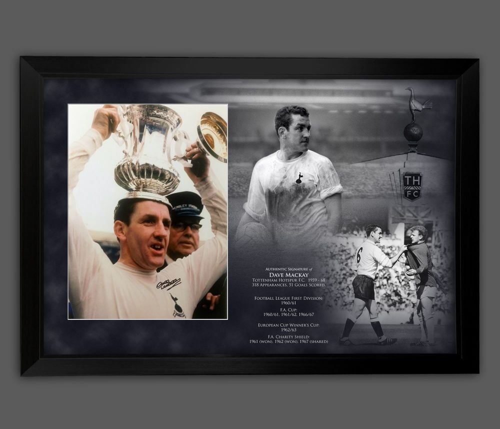 Dave Mackay Signed Spurs 12x16 Football Photograph In A Framed Picture Mount  Presentation