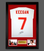 Kevin Keegan Hand Signed White Player T-Shirt In A Framed Presentation : B