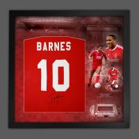John Barnes Hand Signed And Framed Red T-Shirt In A Picture Mount Display