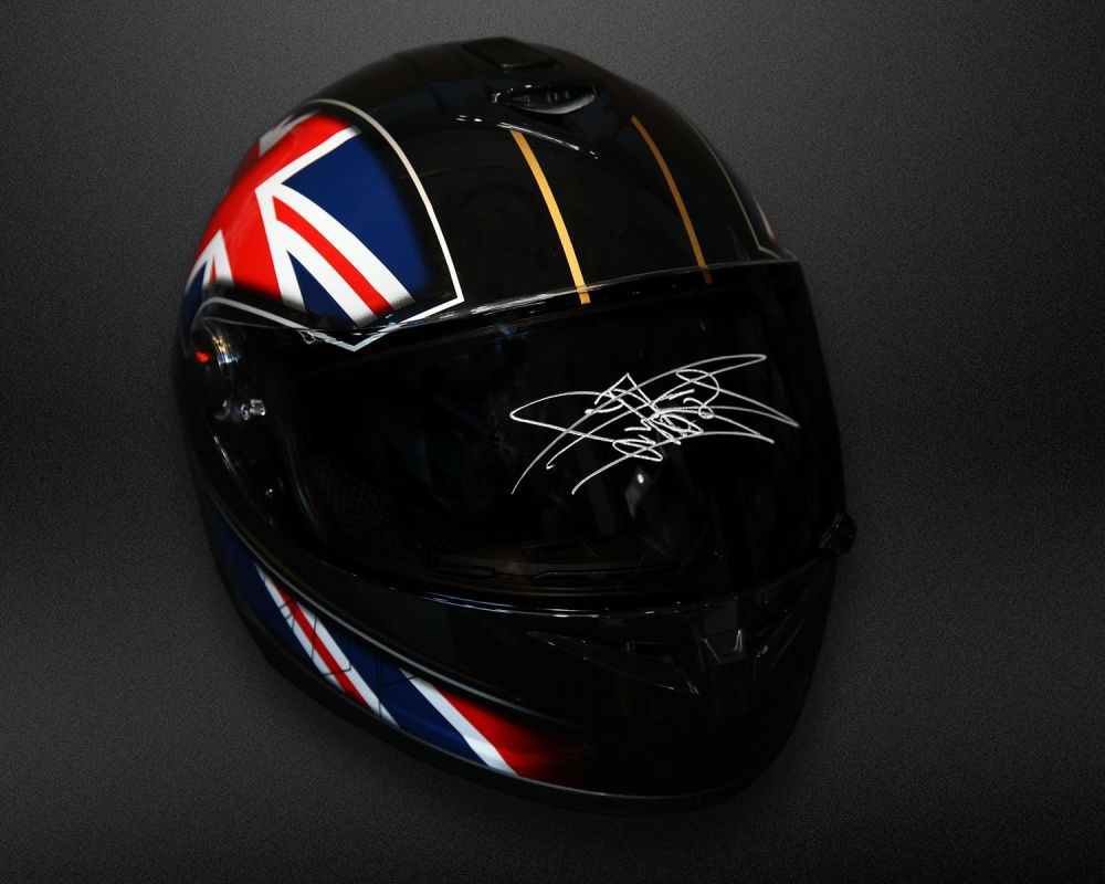   Carl Fogarty Hand Signed Full Size  Motorbike Helmet Dark Visor