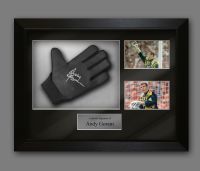 Andy Goram Scotland Fc Signed Football Goalkeeper Glove In A Framed Presentation