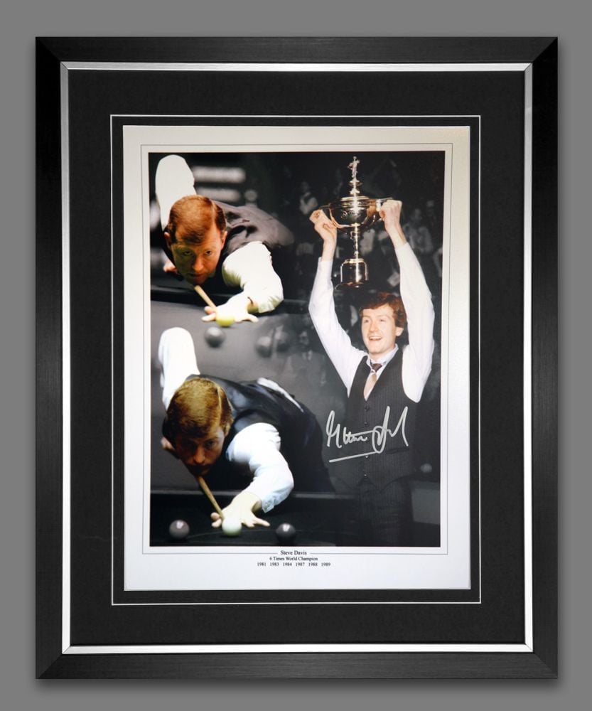 Steve Davis Hand Signed And Framed Snooker 12x16 Photograph 