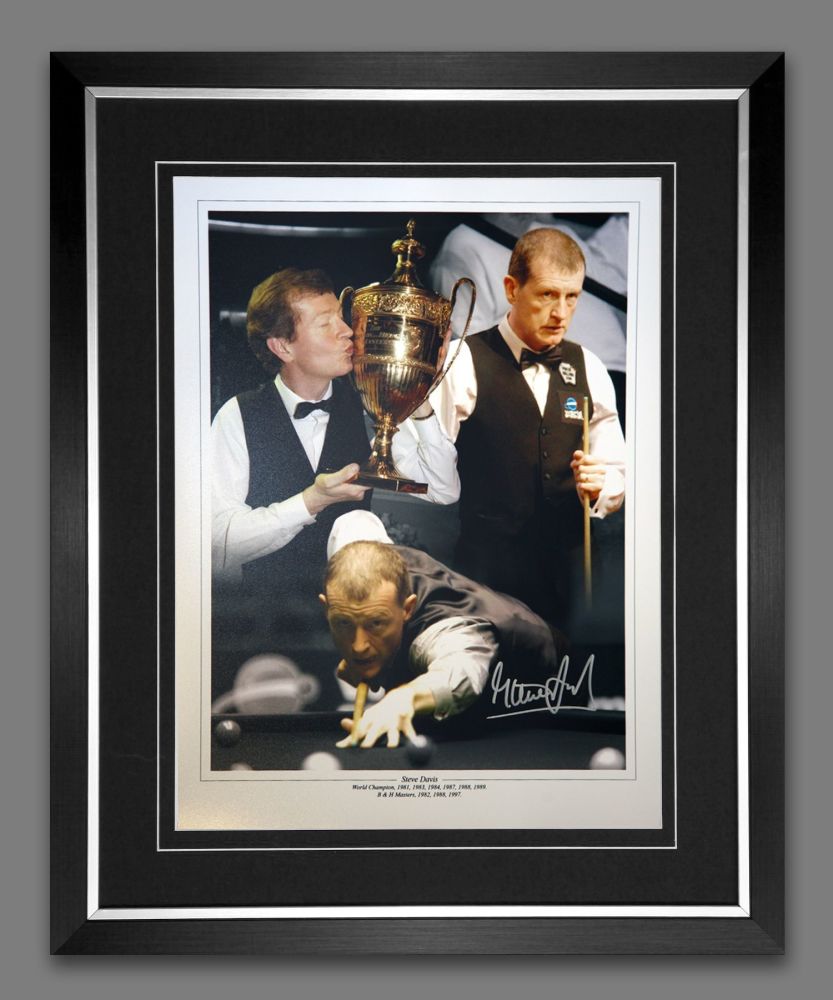 Steve Davis Hand Signed And Framed Snooker 12x16 Photograph : B