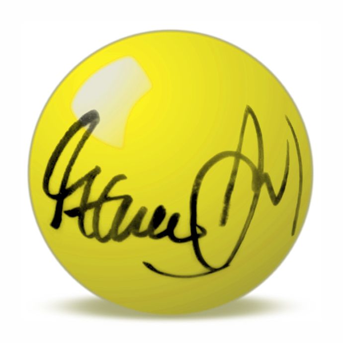 Steve Davis Hand Signed Yellow Snooker Ball.