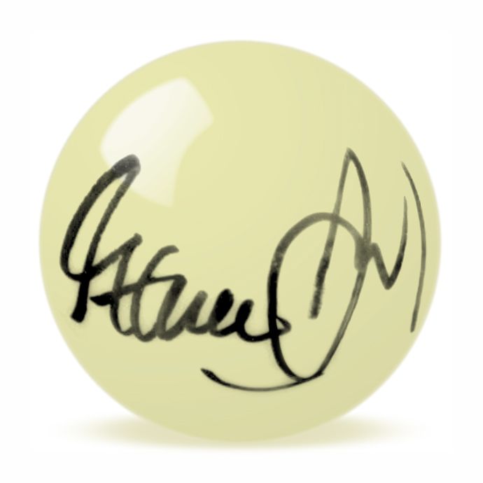 Steve Davis Hand Signed  White Cue Snooker Ball.