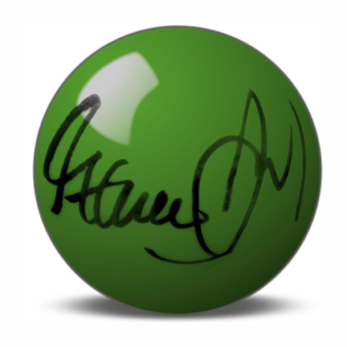 Steve Davis Hand Signed Green Snooker Ball.