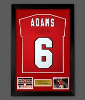 Tony Adams Hand Signed Red Player T- Shirt  In A Framed Presentation : A