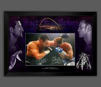   Carl Froch And George Groves Dual Hand Signed  Boxing 12x16 Football Photograph In A Framed Picture Mount Display 