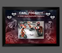   Carl Fogarty Hand Signed Superbikes 12x16 Photograph In A Framed Picture Mount Display  : A