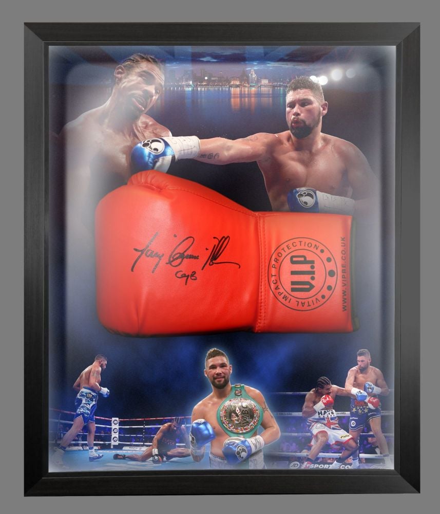 Tony Bellew Signed Red Vip Boxing Glove In A Picture Mount  Dome Display
