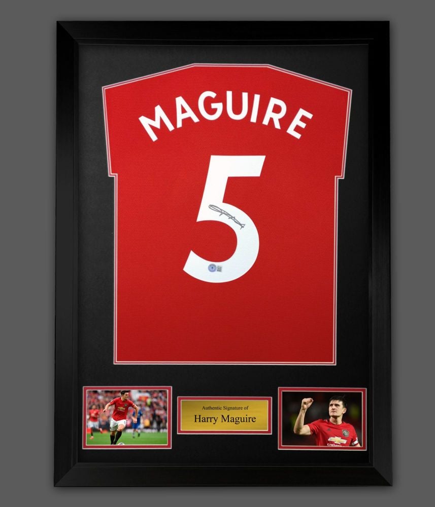   Harry Maguire  Manchester United Football Shirt Signed In A Framed Presentation : Becketts Authenticated: Mega Deal