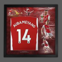 Pierre-Emerick Aubameyang Signed Arsenal Football Shirt In A  Framed Picture Mount Display//
