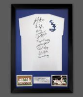 Leeds 1972 Football Shirt Signed By 10 squad Players In A Framed Presentation : Mega Deal