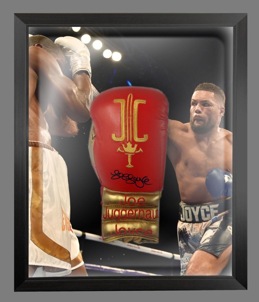    Joe Joyce Signed Red Custom Made Boxing Glove In A Dome Frame : C