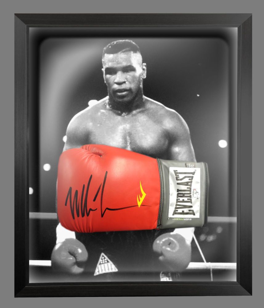 Mike Tyson Signed Red Everlast Boxing Glove In A Dome Frame : C