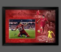Luis DÃ­az Hand Signed Liverpool Fc Football Photograph Framed In A Picture Mount Display