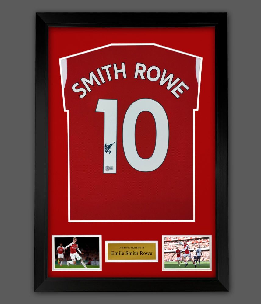      Emile Smith Rowe Arsenal Fc Football Shirt In A  Framed  Presentation 