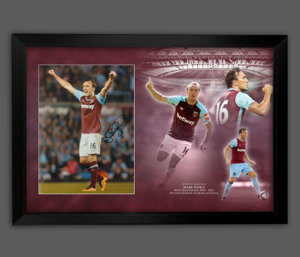    Mark Noble Hand Signed West Ham United  Football Photograph Framed In A 