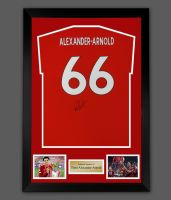   Trent Alexander-Arnold Hand Signed  Red No 66 Player T-Shirt In A Framed Presentation