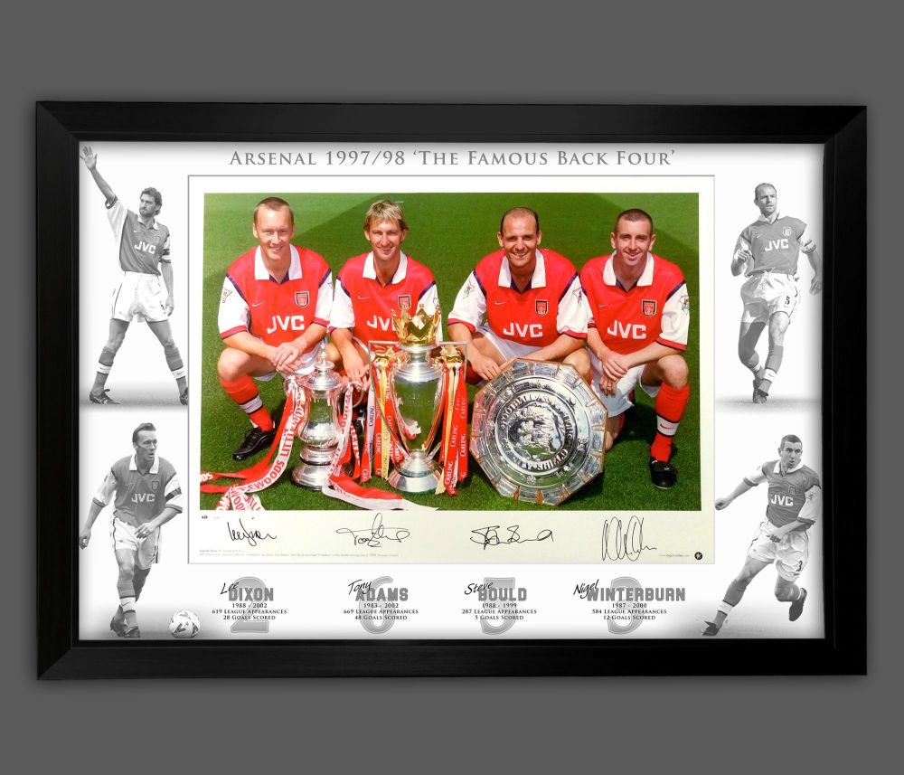 Arsenal Back 4 Signed Football Photograph Framed In A Picture Mount Display: B