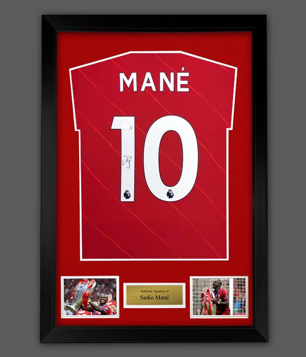 Sadio Mané Signed  Liverpool Fc Football Shirt In A  Framed  Presentation 