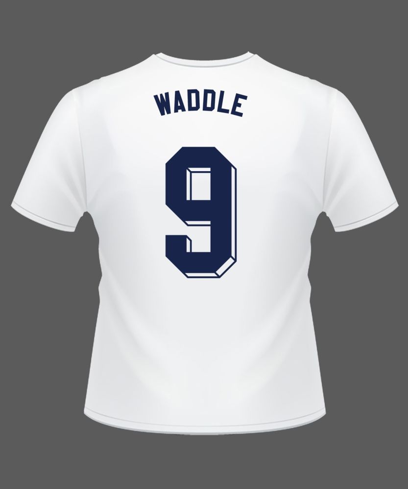 Chris Waddle Signed White Player T-shirt : Pre Order