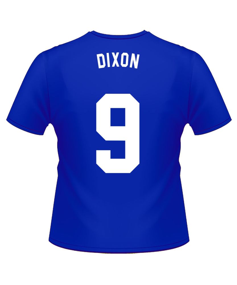Kerry Dixon Signed  Blue No 9  Player T-shirt : Pre Order