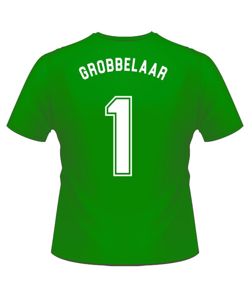 Bruce Grobbelaar  Signed Green No 1 Player T-shirt : Pre Order
