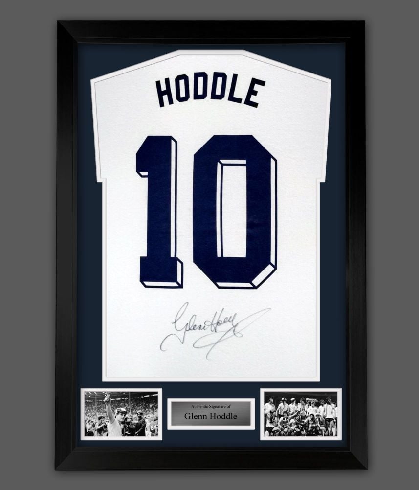     Glenn Hoddle  Hand Signed White No 10 Player T-Shirt In A Framed Presen