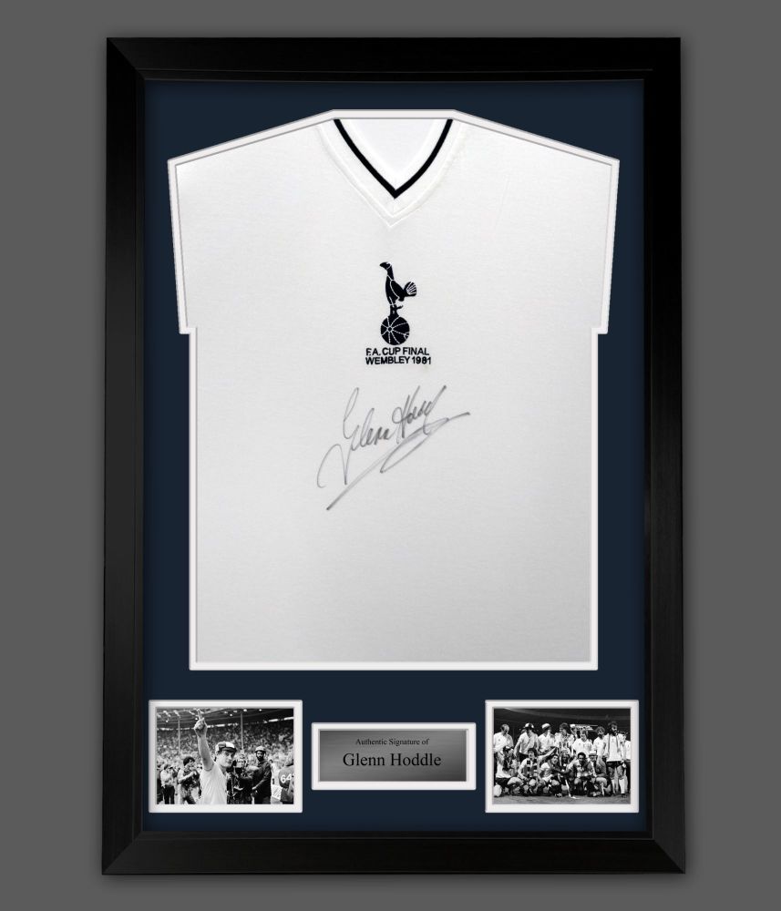    Glenn Hoddle Signed Tottenham Hotspurs 1981 Football Shirt In A  Framed 