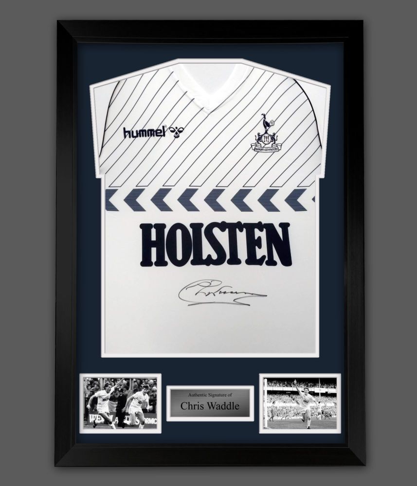     Chris Waddle Signed Tottenham Hotspurs 1986 Football Shirt In A  Framed  Presentation :  Mega Deal