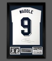 Chris Waddle Hand Signed White No 9 Player T-Shirt In A Framed Presentation