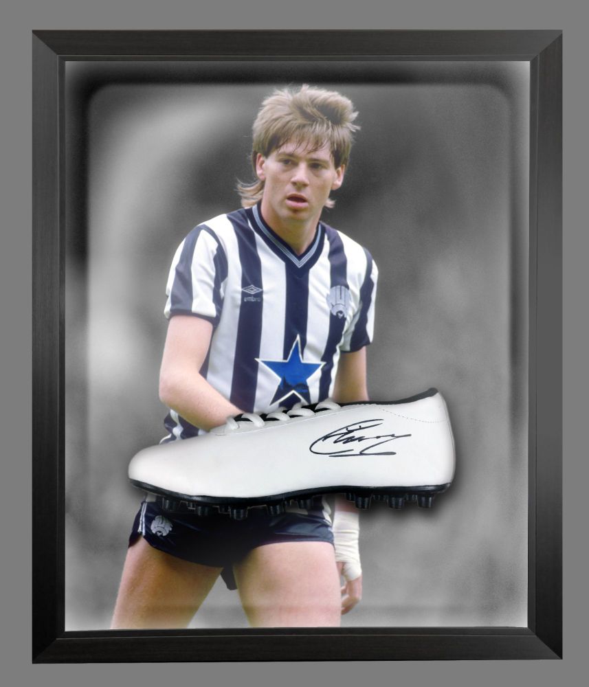 Chris Waddle Newcastle United  Hand Signed Football  Boot In A Dome Frame: Mega Deal