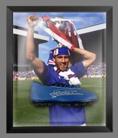 Mark Hateley Hand Signed Blue Football  Boot In A Dome Frame: B: Mega Deal