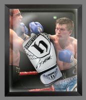 Ricky Hatton Signed White Custom Made Boxing Glove In A Dome Frame: A