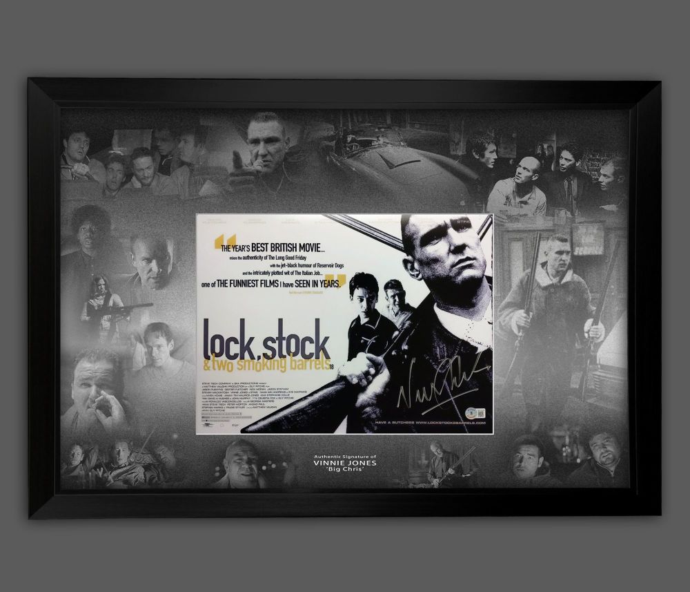 ;.Vinnie Jones Signed Lock Stock Photograph Framed In A Picture Mount Displ