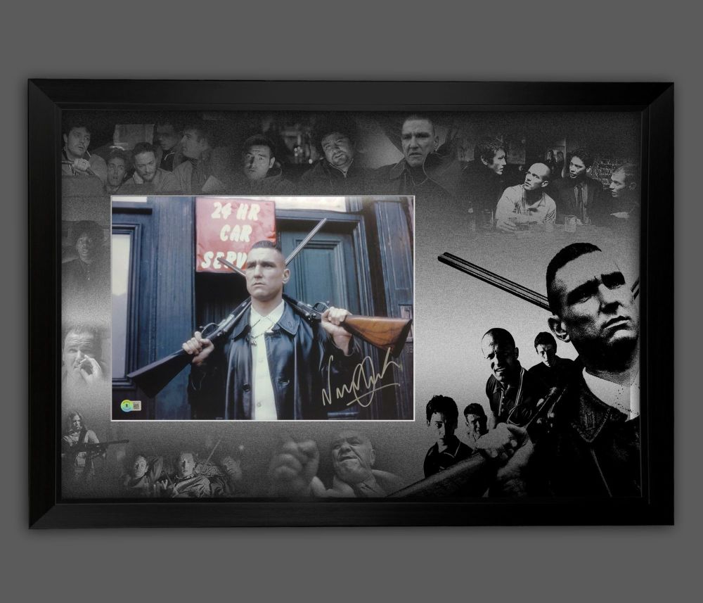 .Vinnie Jones Signed Lock Stock Photograph Framed In A Picture Mount Displa