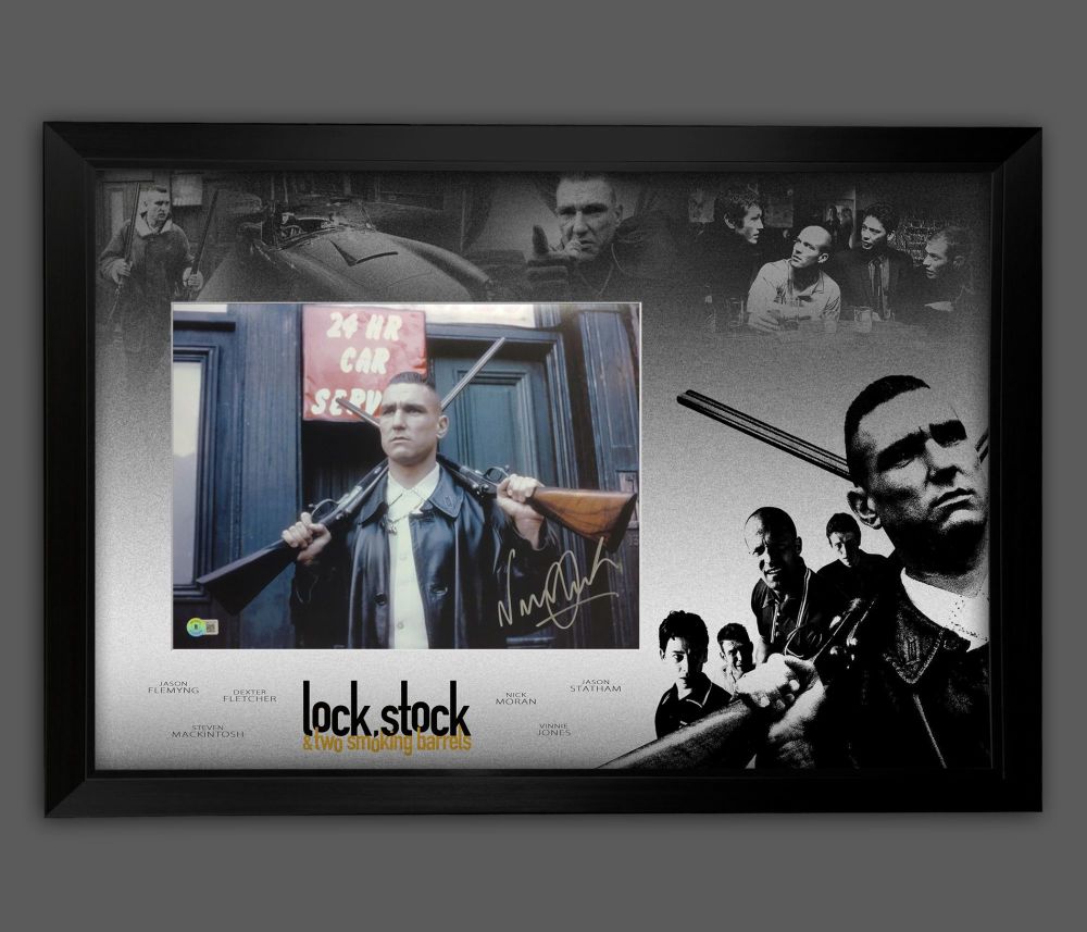 .Vinnie Jones Signed Lock Stock Photograph Framed In A Picture Mount Displa