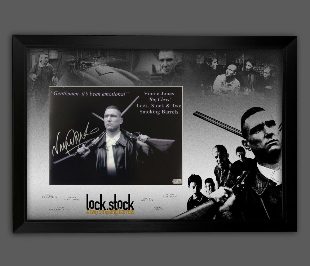 .Vinnie Jones Signed Lock Stock Photograph Framed In A Picture Mount Displa